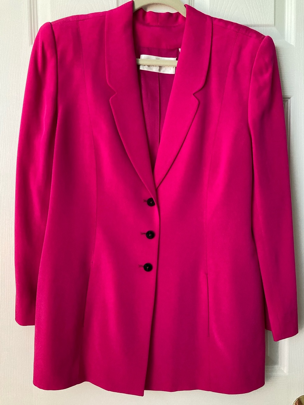 Women's Hot Pink Silk Blazer Jacket Dana Buchman